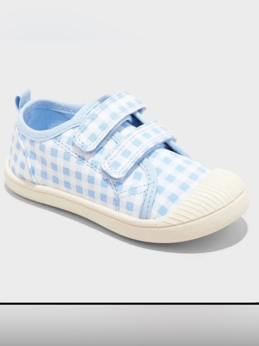 Cat & Jack Parker Unisex Toddler Blue Gingham Velcro Sneakers